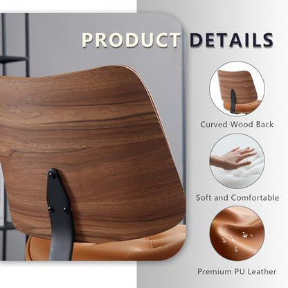 Armless Home Office Chair in Button Style