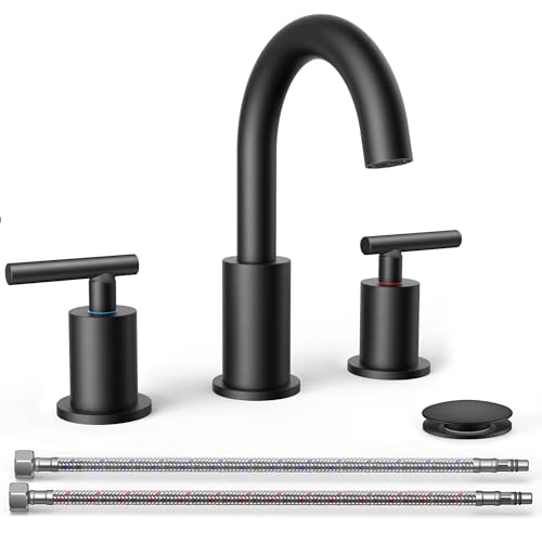 Widespread Black Bathroom Faucets 3 Hole