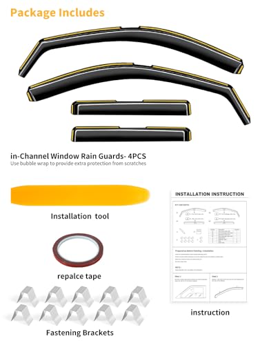 Window Visors Rain Guards for Jeep Grand Cherokee (4 Count)