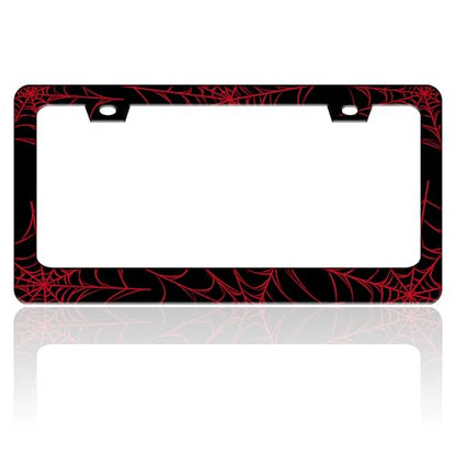 Red Spider Web License Plate Frame Funny Cobweb Gothic License Plate Holder