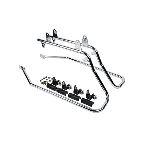 Motorcycle Stretched Saddlebags with Chrome Conversion Brackets Fit For Harley Softail Deluxe Heritage Softail 1984
