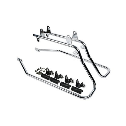 Motorcycle Stretched Saddlebags with Chrome Conversion Brackets Fit For Harley Softail Deluxe Heritage Softail 1984
