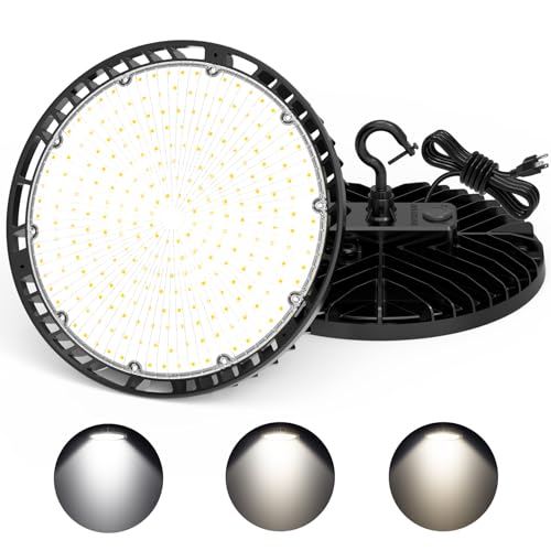 2 Pack LED High Bay Light 150W 120W 90W Adjustable with AC120V Plug