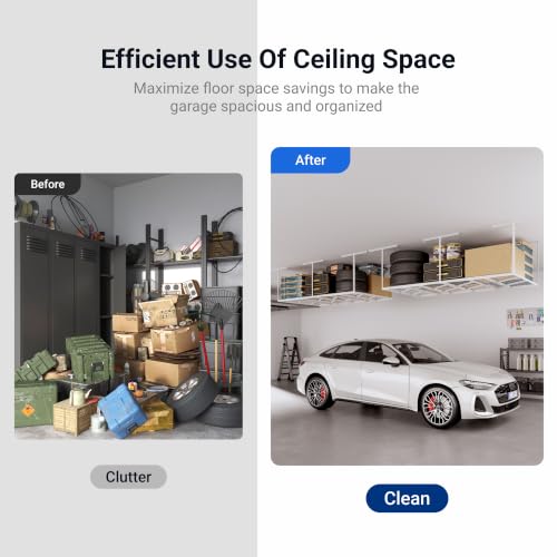 4x8 Overhead Garage Ceiling Storage Rack Organization