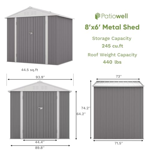 8x6 FT Outdoor Storage Shed