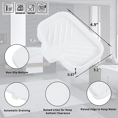 Silicone Soap Dish with Drain Spout