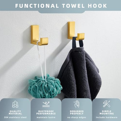 Towel Hooks Brushed Dark Gold (2 Count)