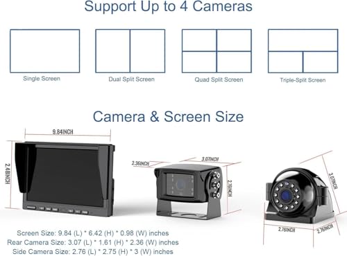 10'' 1080P Wireless Backup Camera System (2 Count)