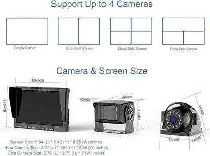 10'' 1080P Wireless Backup Camera System (2 Count)