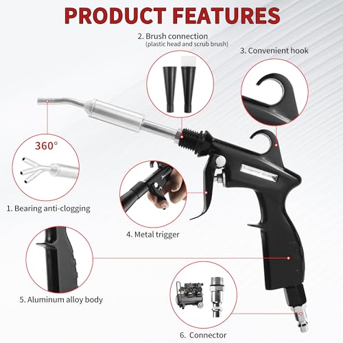 High Pressure Car Interior Cleaning Gun Interior Dryer Hair Dryer Car Detail Gun Fast Drying Blows Away Dust and Dirt Using Air