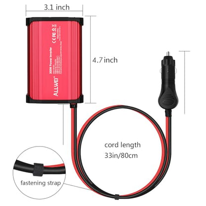 300W Car Power Inverter 12V DC to 110V AC Car Charging Adapter