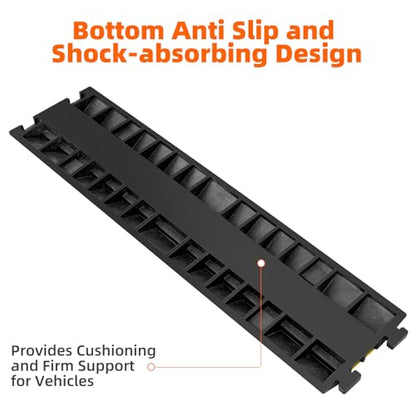 3 Pack 2 Channel Cable Protector Ramp Traffic Wire and Hose Ramp Cord Cover Heavy Duty Channels 18 (3 Count)