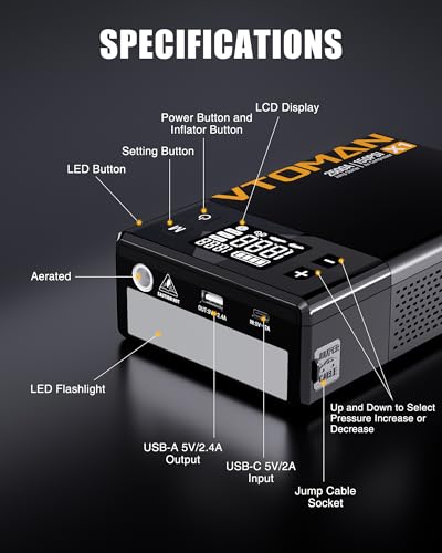 X1 Jump Starter with Air Compressor for Up to 8.5L Gas