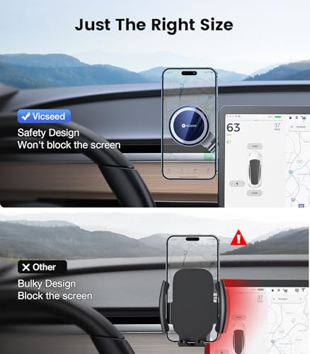 Tesla Phone Mount【Strongest Magnet Power】 Foldable Hidden Tesla Phone Holder Fit for All Phones