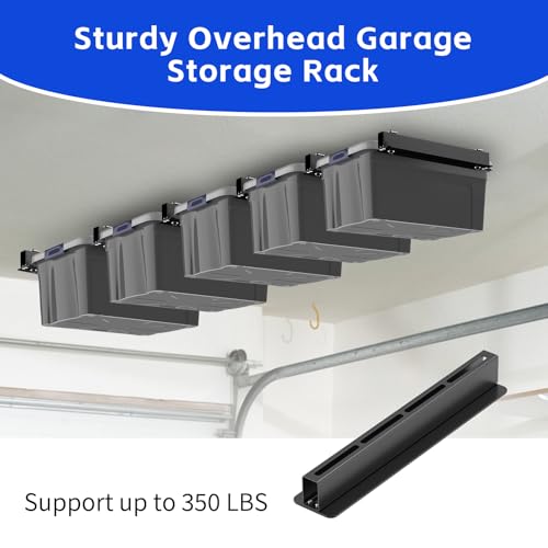 6 Pack Overhead Storage Bin Rack Heavy Duty Rack Ceiling Garage Storage (6 Count)