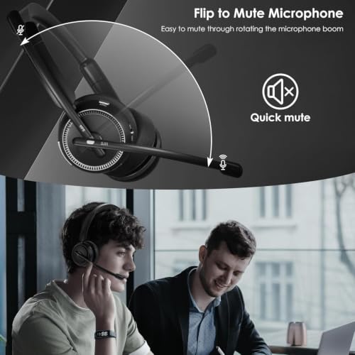 Wireless Bluetooth 5.4 Headset with Microphone