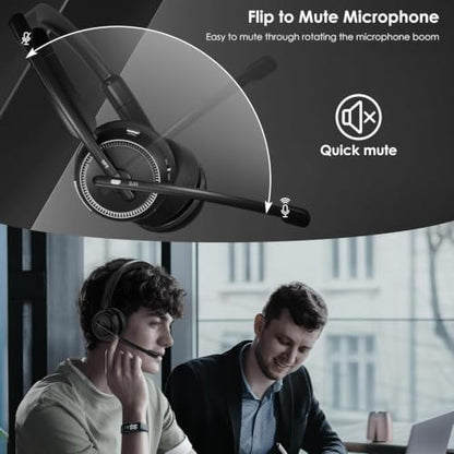 Wireless Bluetooth 5.4 Headset with Microphone