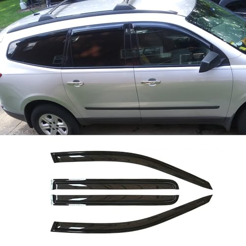 4PCS Tape On Side Window Wind Deflectors for 2018 (4 Count)