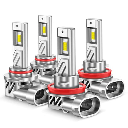 10X Brightener 9005 H11 Led Bulbs Combo for Car Owners (4 Count)