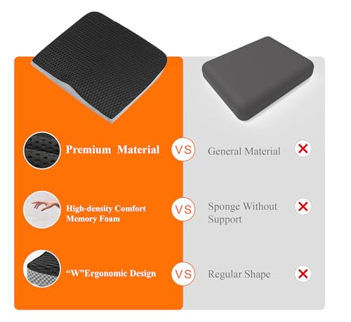 Memory Foam Car Seat Cushion for Driving Comfort and Office Use