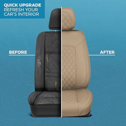 Curated Sandstone Leather Seat Covers for Cars & SUVs