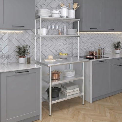 Stainless Steel Work Table with 2 Shelves