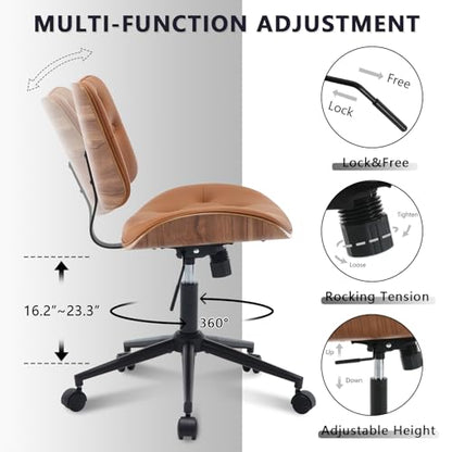 Armless Home Office Chair in Button Style