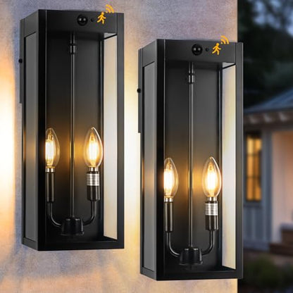 16 Inch Motion Sensor Dusk to Dawn Outdoor Porch Lights 2 Pack (2 Count)