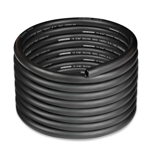 5 16" Heater Hose Coolant Radiator Straight 100PSI SAE 20R3 20FT Black