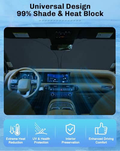 for 2026 Hyundai Palisade Windshield Sunshade for 2026 Hyundai Palisade Accessories Sunshade Foldable Sun Shield 2026 Palisade Sunshade Sun Protector Front Windows Block UV Rays