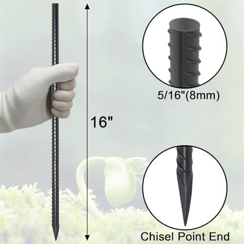 Straight Rebar Stakes 16 Inch Metal Ground Concrete Form Stakes (54 Count)