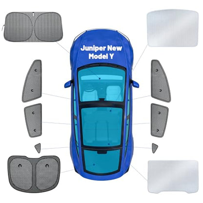 10PCS Sunshade Roof & Full Windshield Side Window for Tesla Model Y Juniper