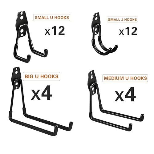 32 Pack Steel Garage Hooks Heavy Duty (32 Count)