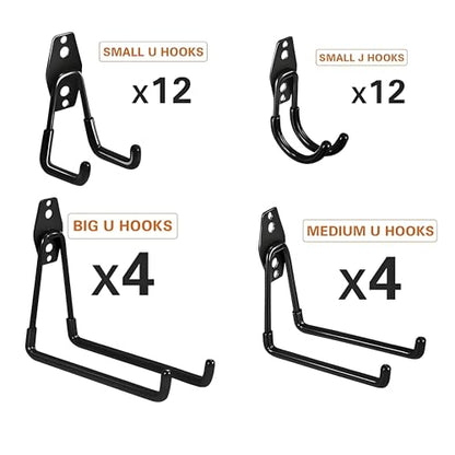 32 Pack Steel Garage Hooks Heavy Duty (32 Count)