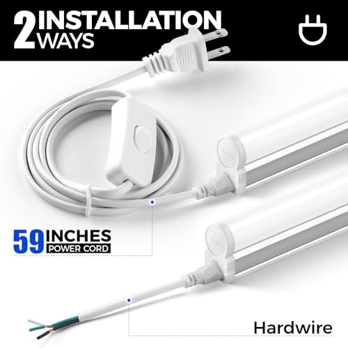 6 Pack LED T5 Integrated Single Fixture 1FT (6 Count)