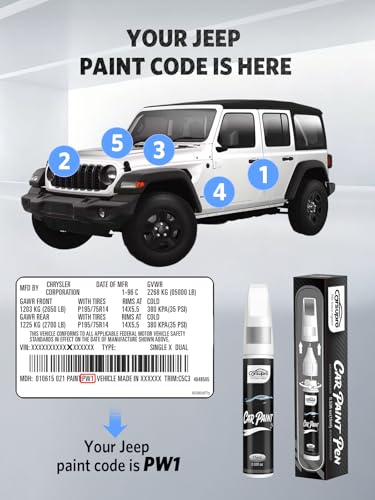 Mojito(PGE/GGE) for Jeep Touch Up Paint Pen, 2 in 1 Car Scratch Remover with Pen Tip and Brush, Precise Color Match for Car Paint Scratch Repair, Quickly and Easily Fix Chips and Nicks