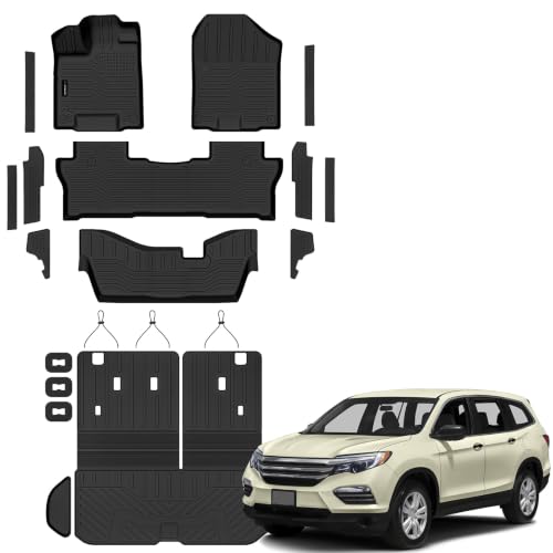 Floor Mats Cargo Mat Backrest Mat for Honda Pilot 8 Seat 2016