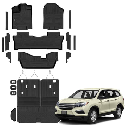 Floor Mats Cargo Mat Backrest Mat for Honda Pilot 8 Seat 2016
