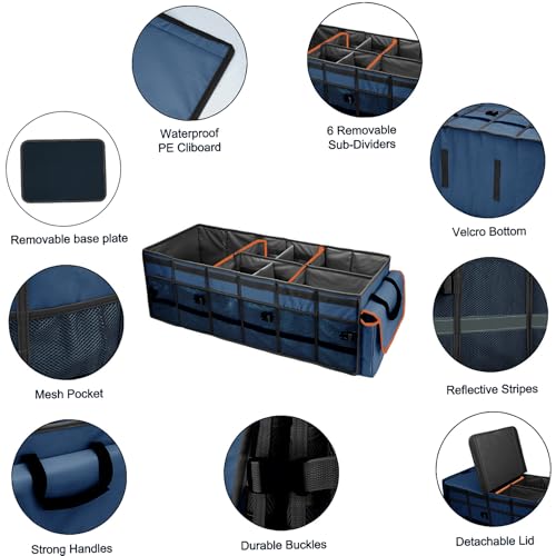 Car Trunk Organizer and Storage with Removable Leakproof Cooler Bag