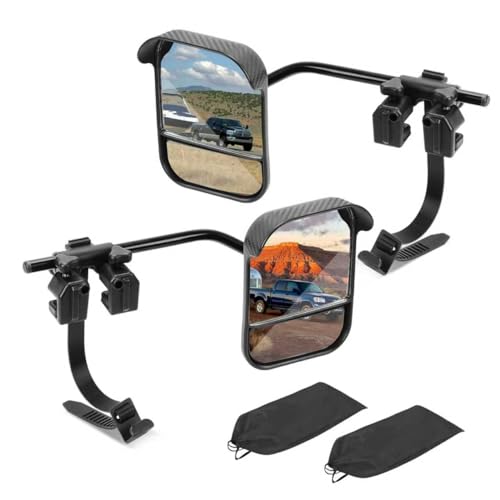 Dual View Mirror Extenders for Towing with Rain Visor (2 Count)