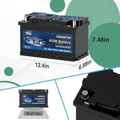 94R Car Battery AGM 12V 80Ah 900CCA
