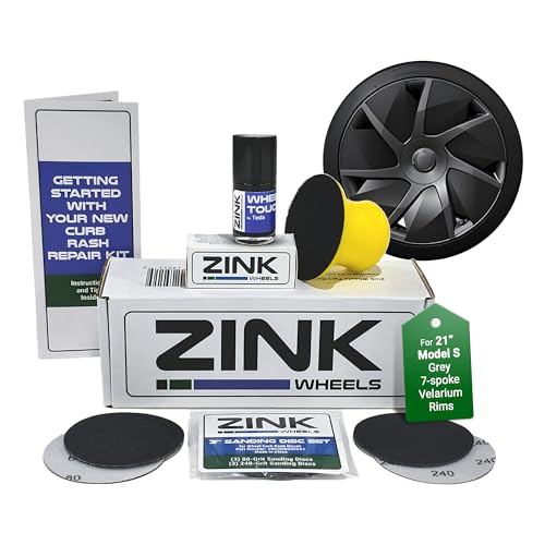Premium Tesla Wheel Curb Rash Repair Kit for 21" Model S grey Velarium wheels