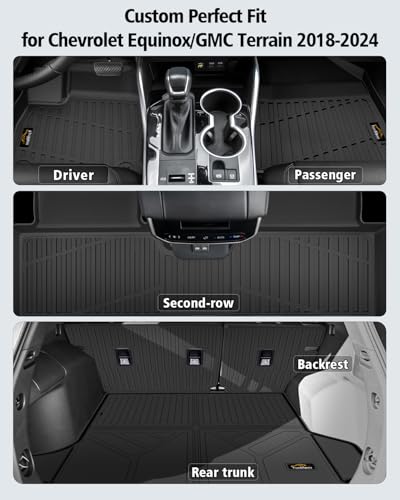 Floor Mats & Cargo Liner & Backrest Mat for Equinox (160 Ounce)