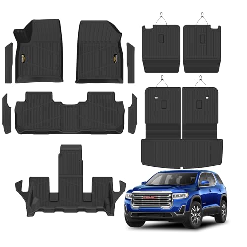 Floor Mats & Cargo Liner & Backrest Mat for GMC Acadia 6 Seats 2017