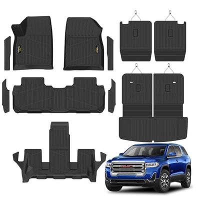 Floor Mats & Cargo Liner & Backrest Mat for GMC Acadia 6 Seats 2017