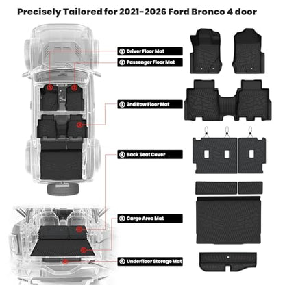 Floor Mats+Cargo Liner for Ford Bronco 4