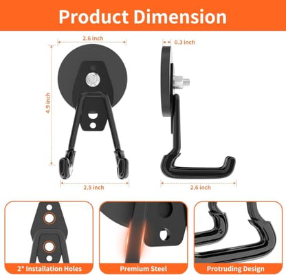 Strong Magnetic Hooks Heavy Duty Upgraded Large Magnetic Garage Hook (3 Count)