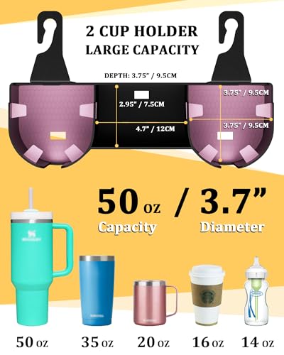 Car Headrest Backseat Cup Holder 3.7" (22 Count)