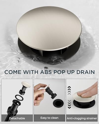 Widespread Brushed Nickel Bathroom Faucet 3 Hole Commercial Faucet