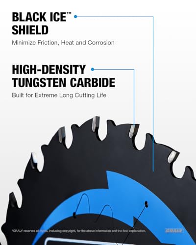 5-3/8 Inch 24T Wood Framing & 30T Metal & 50T Aluminum Cutting Circular Saw Blade, 20mm Arbor, Carbide Tipped, Thin Kerf, Black Ice™, for Wood, Aluminum, Metal, 3-Pack(C054243050-3D)